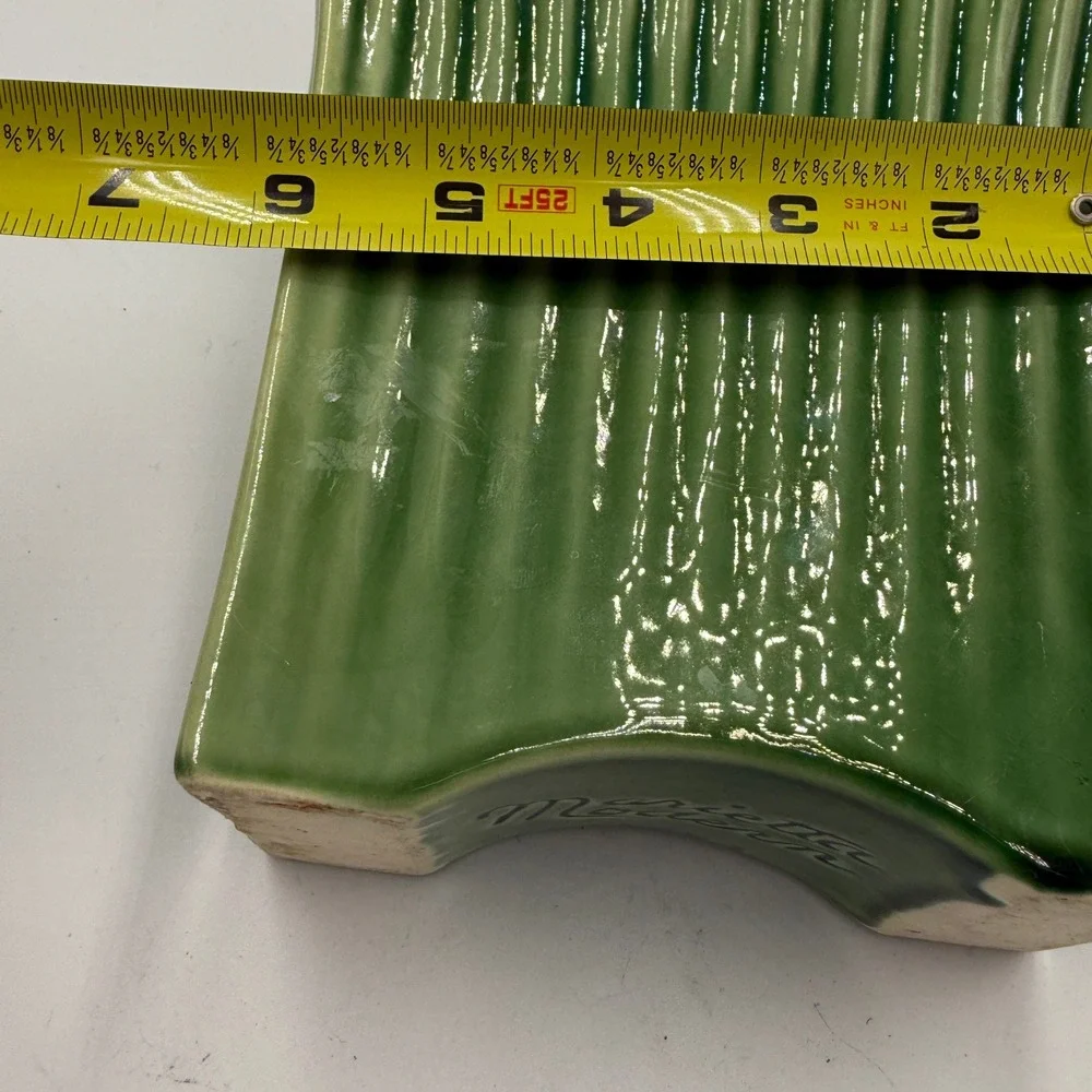 Marietta Modern Vase M-103 Green Ribbed Mid-Century 1950s Vintage Ceramic Decor